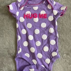 Purple Polka Dot Baby Onesie